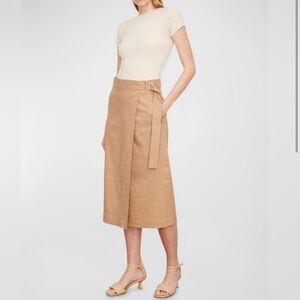 NWOT VINCE BUCKLE WRAP LINEN BLEND
MIDI SKIRT Size 8